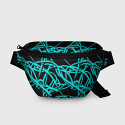Поясная сумка Ярко голубые линии, цвет: 3D-принт