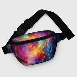 Поясная сумка Геометрический неоновый космос - нейросеть, цвет: 3D-принт — фото 2
