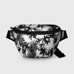 Поясная сумка Чёрно белые пальмы, цвет: 3D-принт