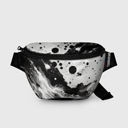 Поясная сумка Чёрно-белая абстракция - кляксы, цвет: 3D-принт
