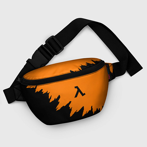 Поясная сумка Half life чёрно оранжевый / 3D-принт – фото 4