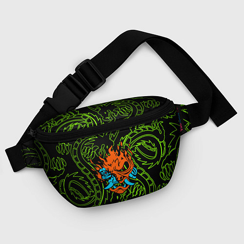 Поясная сумка Samurai dragon steel logo / 3D-принт – фото 4