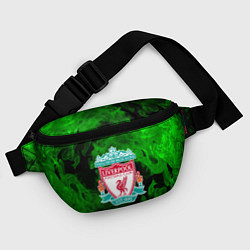 Поясная сумка Liverpool green fire, цвет: 3D-принт — фото 2