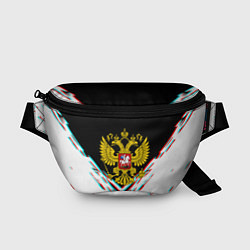 Поясная сумка Герб РФ краски глитч, цвет: 3D-принт