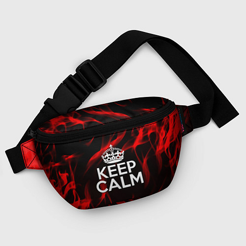 Поясная сумка Keep calm flame red / 3D-принт – фото 4