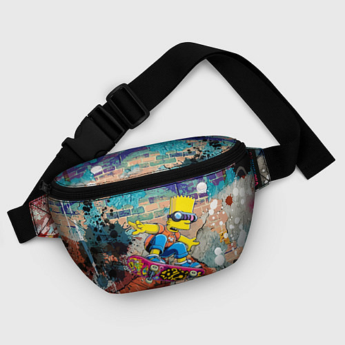 Поясная сумка Bart Simpson on a skateboard - graffiti / 3D-принт – фото 4