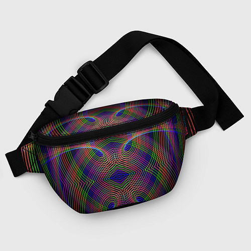 Поясная сумка Оптические волны текстура / 3D-принт – фото 4