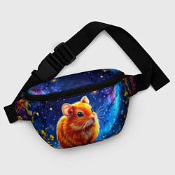 Поясная сумка Хомяк и космическое небо, цвет: 3D-принт — фото 2