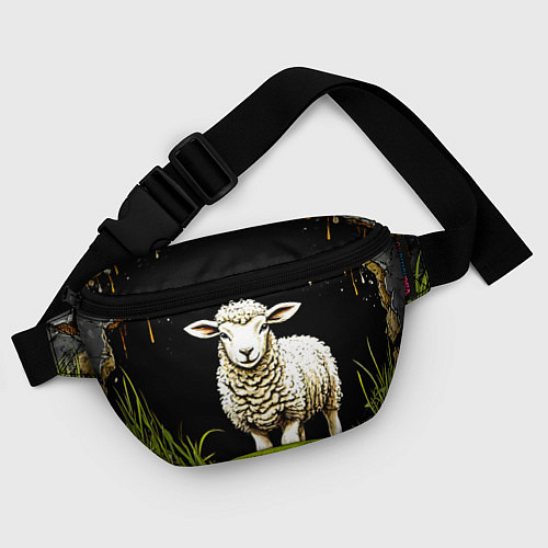 Поясная сумка Овечка на черном / 3D-принт – фото 4
