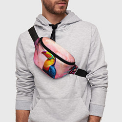 Поясная сумка Тукан на розовом, цвет: 3D-принт — фото 2