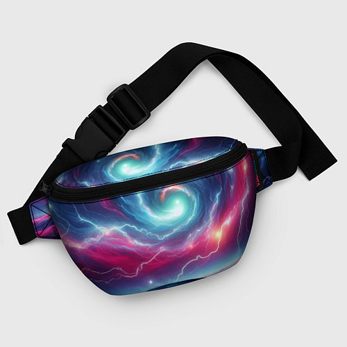 Поясная сумка Spiral neon galaxy - ai art fantasy / 3D-принт – фото 4