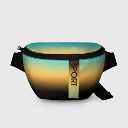 Поясная сумка Sport бирюзово-жёлто-чёрный градиент с полосой