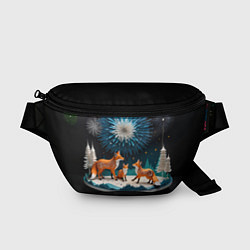 Поясная сумка Семья из трех лисиц