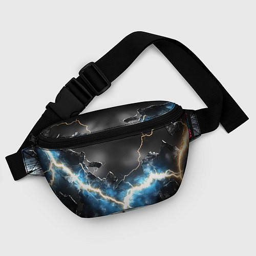 Поясная сумка Разряд молний текстура / 3D-принт – фото 4