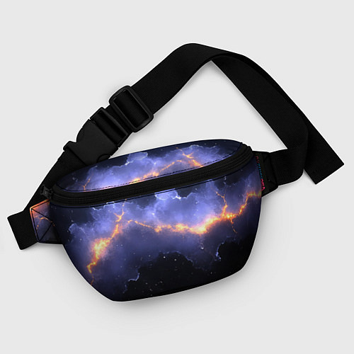 Поясная сумка Молния в фиолетовом небе текстура / 3D-принт – фото 4