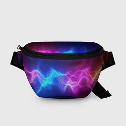 Поясная сумка Звуковая волна неоновый узор, цвет: 3D-принт