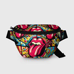 Поясная сумка Rolling Stones logo - pop art pattern