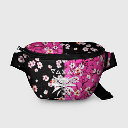 Поясная сумка Ведьмак паттерн сакура, цвет: 3D-принт