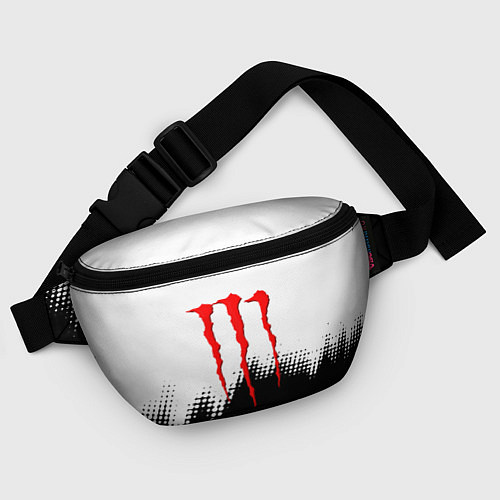 Поясная сумка Monster energy чёрно белые краски / 3D-принт – фото 4