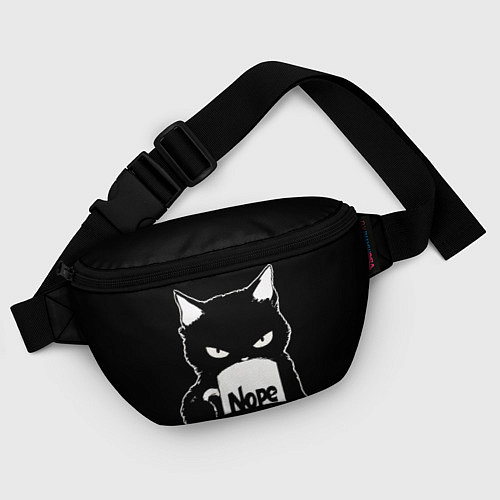 Поясная сумка Angry black cat nope / 3D-принт – фото 4