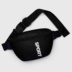 Поясная сумка Sport чёрно-синий текстурный, цвет: 3D-принт — фото 2