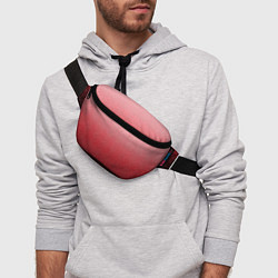 Поясная сумка Мягкий градиент красно-розовый текстура крошка, цвет: 3D-принт — фото 2