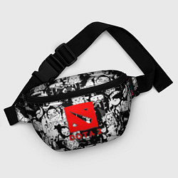 Поясная сумка Dota черно белые персонажи, цвет: 3D-принт — фото 2