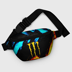 Поясная сумка Monster energy текстура огненная, цвет: 3D-принт — фото 2
