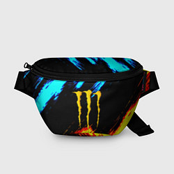 Поясная сумка Monster energy текстура огненная, цвет: 3D-принт