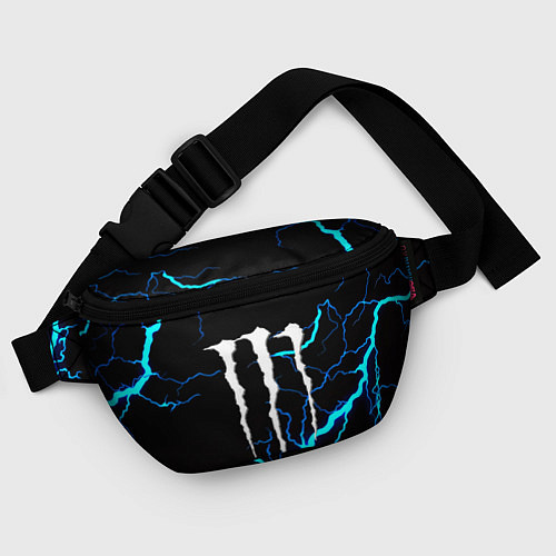 Поясная сумка Monster energy неоновые молнии / 3D-принт – фото 4