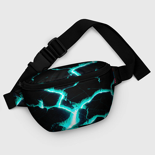 Поясная сумка Color light blue black / 3D-принт – фото 4
