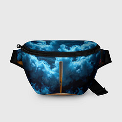 Поясная сумка Бейсбольная бита в синем дыму, цвет: 3D-принт