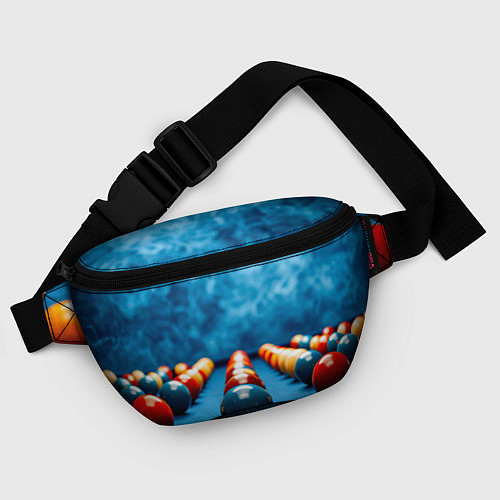 Поясная сумка Бильярдный шар синий дым / 3D-принт – фото 4