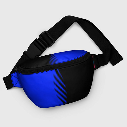 Поясная сумка Чёрно-синий пополам с переходом / 3D-принт – фото 4
