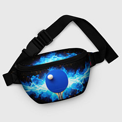 Поясная сумка Синяя ракетка для пинг-понга, цвет: 3D-принт — фото 2