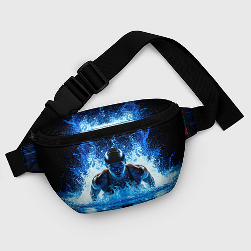 Поясная сумка Плавание брассом в черном бассейне / 3D-принт – фото 4
