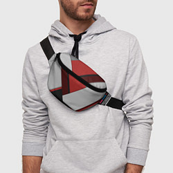 Поясная сумка Color black red grey, цвет: 3D-принт — фото 2