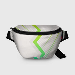 Поясная сумка Color white line green