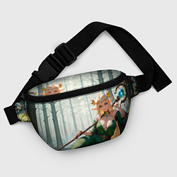 Поясная сумка Эльфийская аниме ведьма среди черепов в мрачном ле, цвет: 3D-принт — фото 2