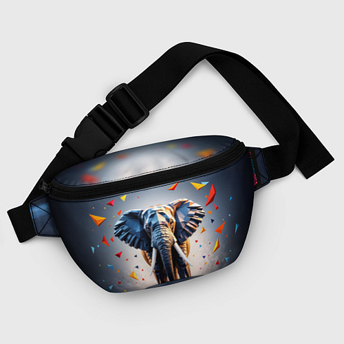 Поясная сумка Геометрический слон и цветные полигоны / 3D-принт – фото 4