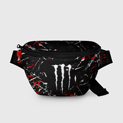 Поясная сумка Monster energy штрихи, цвет: 3D-принт
