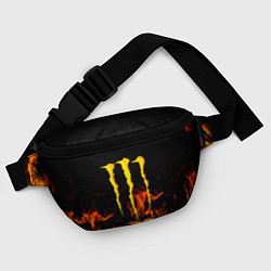 Поясная сумка Monster energy orange fire, цвет: 3D-принт — фото 2