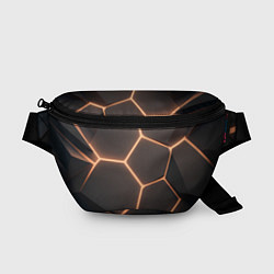Поясная сумка Серая текстура из сот, цвет: 3D-принт