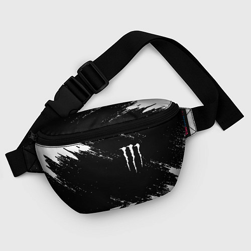 Поясная сумка Monster energy краски штрихи белые / 3D-принт – фото 4
