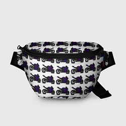 Поясная сумка The motorcycle is dark purple, цвет: 3D-принт