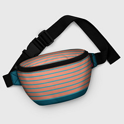 Поясная сумка Полосатый мандариновый морской рассвет, цвет: 3D-принт — фото 2