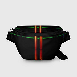 Поясная сумка Neon green black red line