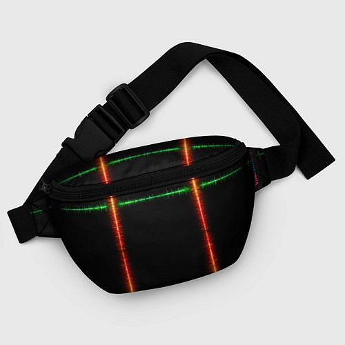Поясная сумка Color green orange lines / 3D-принт – фото 4