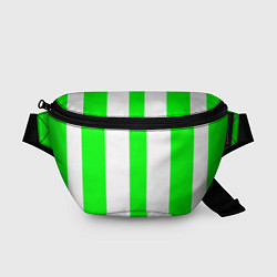 Поясная сумка Color light green white lines