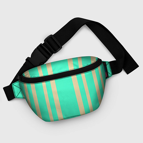 Поясная сумка Color blue beige stripes / 3D-принт – фото 4